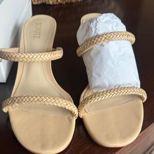 SCHUTZ Women's Beige Braided Sandals NWT size 9.5 new